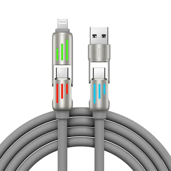 4-IN-1 RGB FAST CHARGING CABLE, Compatible with all Devices