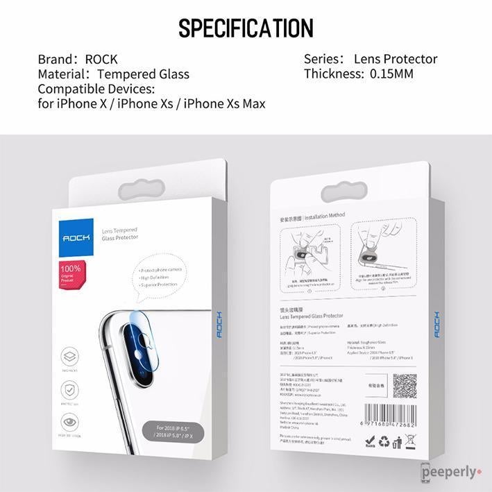 Rock ® iPhone X Camera Lens Glass Protector