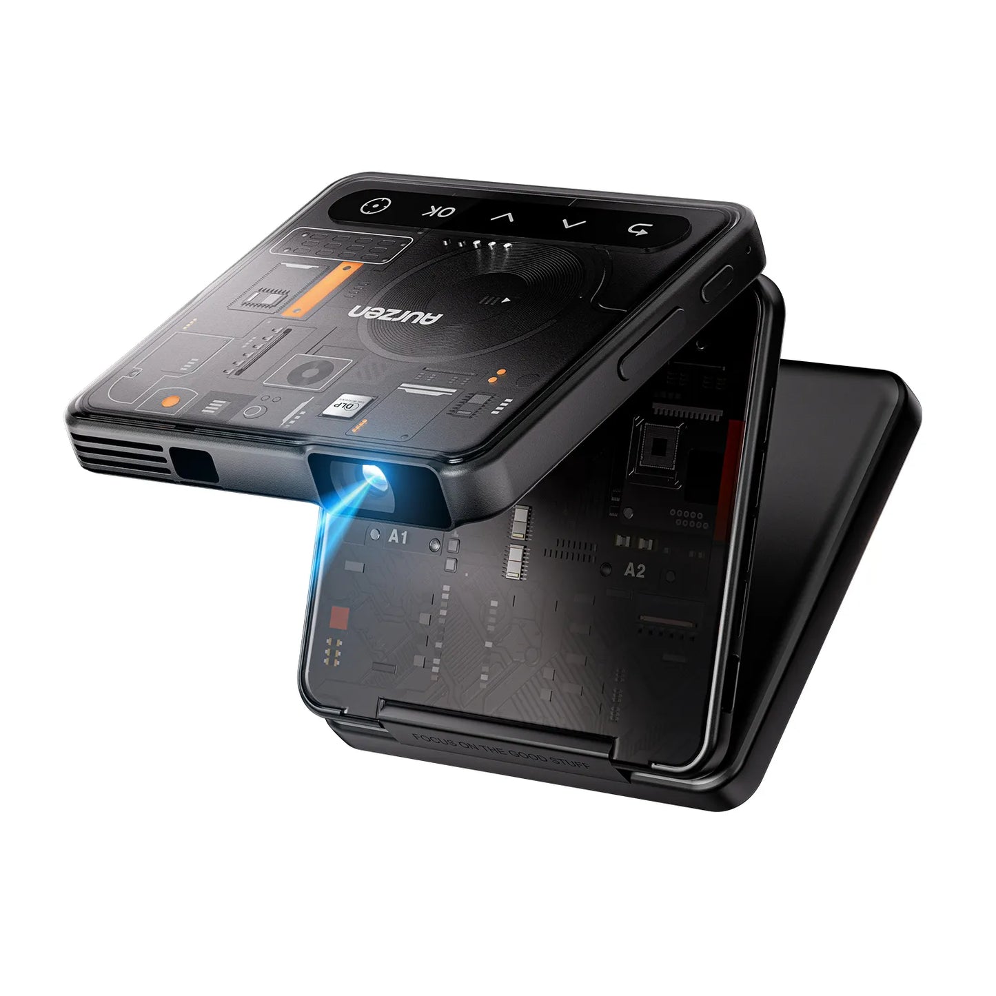 Aur-zen ZIP Tri-Fold Portable Mini Projector