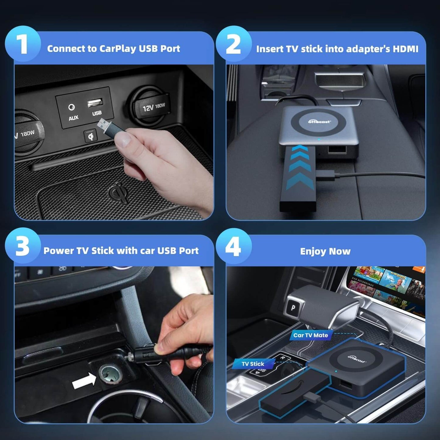 Ottocast Tbox UHD Android 13 CarPlay AI Box with HD Output