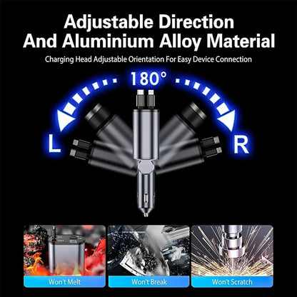 4 in 1 Retractable Car Charger