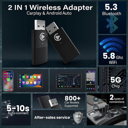 NextG | Wireless Carplay and Android Auto Adapter 2-in-1