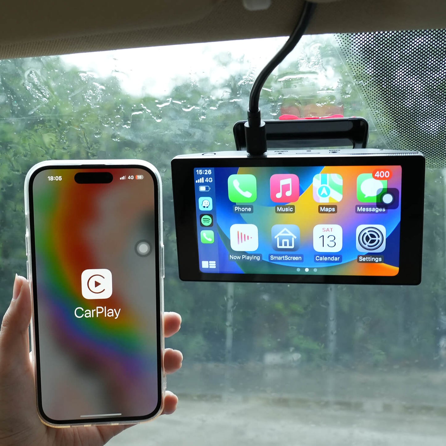 Portable 5" Apple CarPlay & Android Auto Car Touch Screen