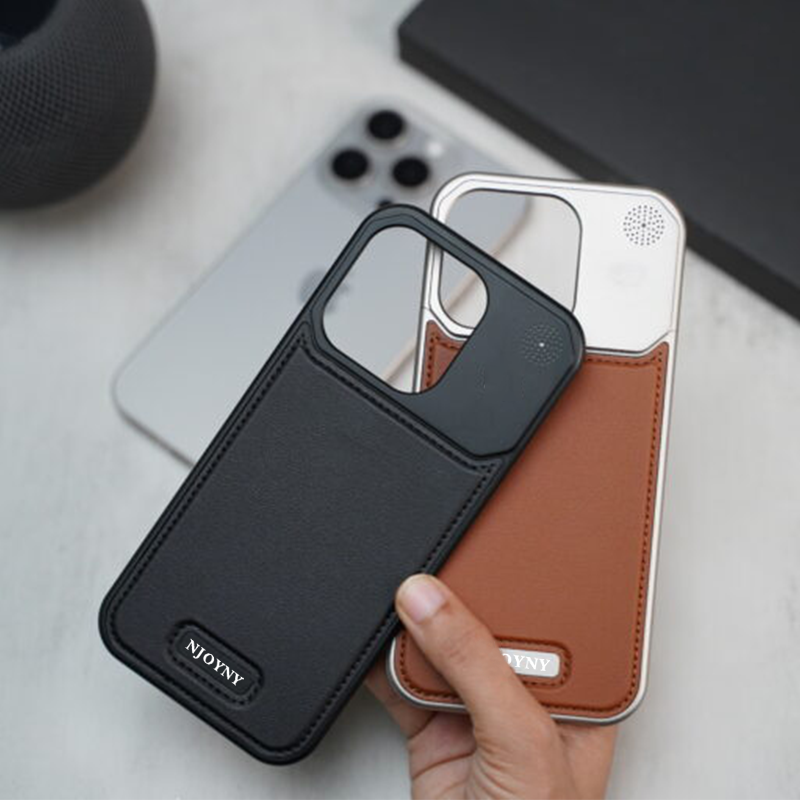 Magsafe Vegan Leather Phone Case With Titanium Frame