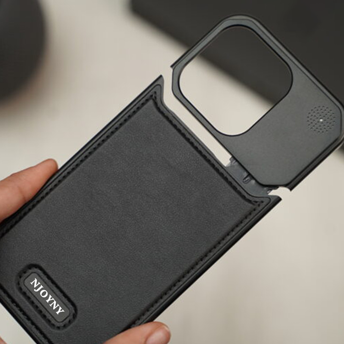 Magsafe Vegan Leather Phone Case With Titanium Frame