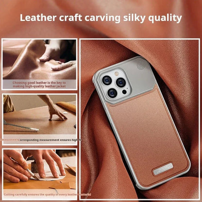 Magsafe Vegan Leather Phone Case With Titanium Frame