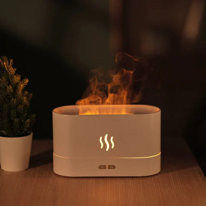 Flame Air Aroma Diffuser Humidifier, 7 Flame Color Noiseless Essential Oil Diffuser for Home,Office,Yoga
